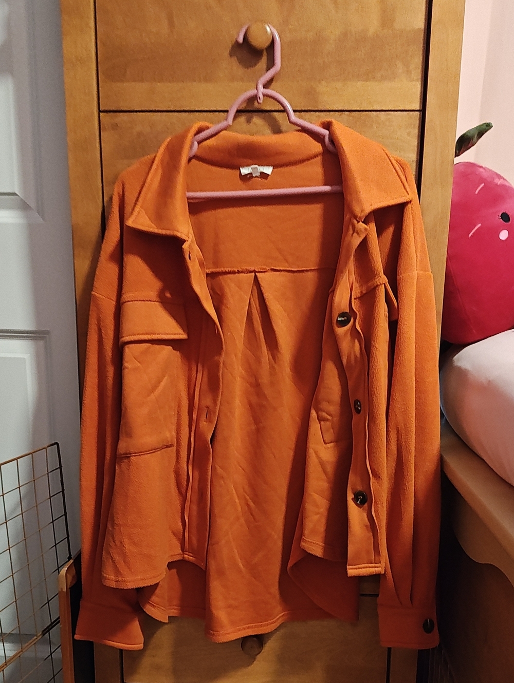 LA MIEL Orange Utility Button-Front Jacket